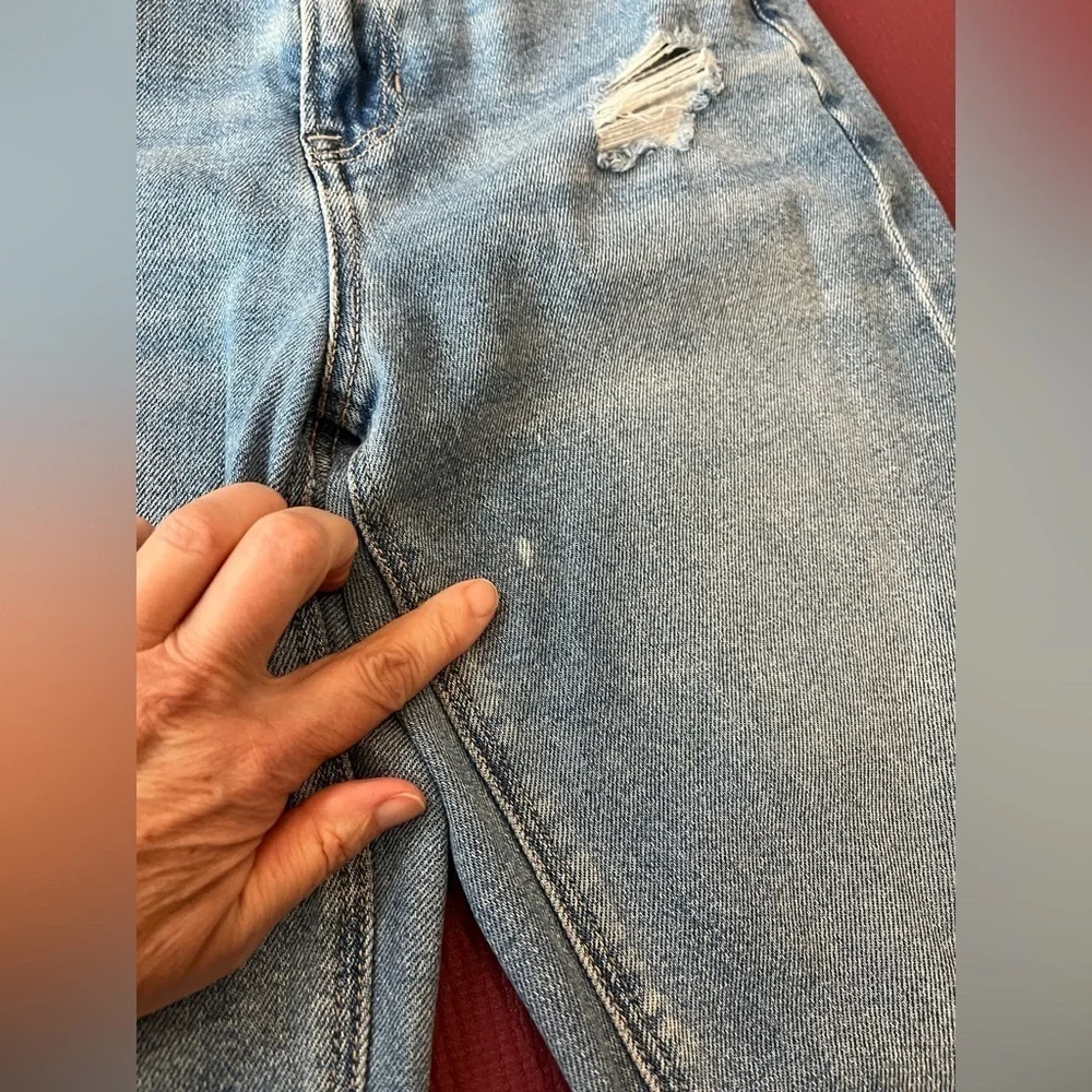 American Eagle Mom Straight Jean Denim Size 0 Distressed AE Comfort Women’s